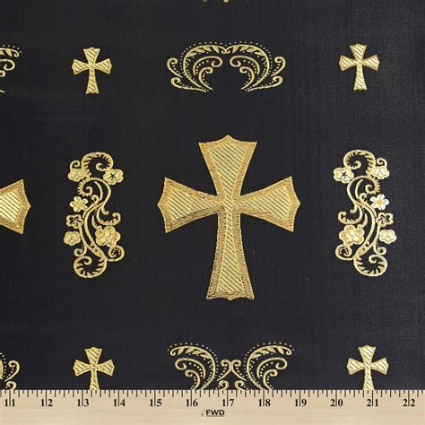 a beautiful place crosses with metallic fabric|Clerical Cross Metallic Brocade .